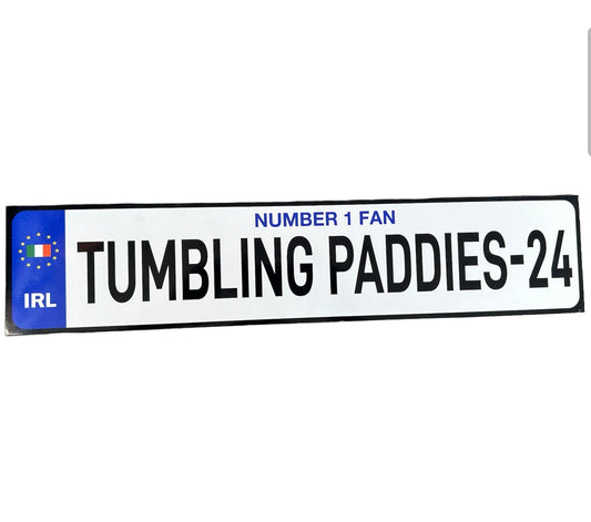 The Tumbling Paddies Number Plates
